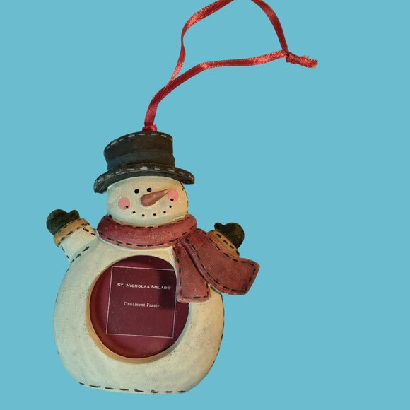 St Nicholas Square Holiday Frame Ornaments  Reindeer Snowman Santa Lot 3 - Picture 12 of 13
